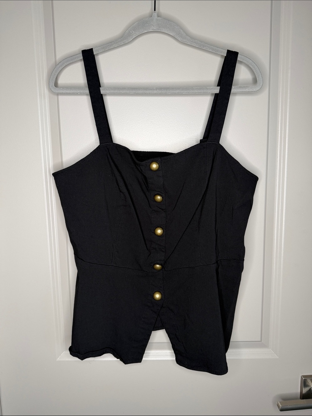 torrid Black Square-Neck Button-Front Camisole